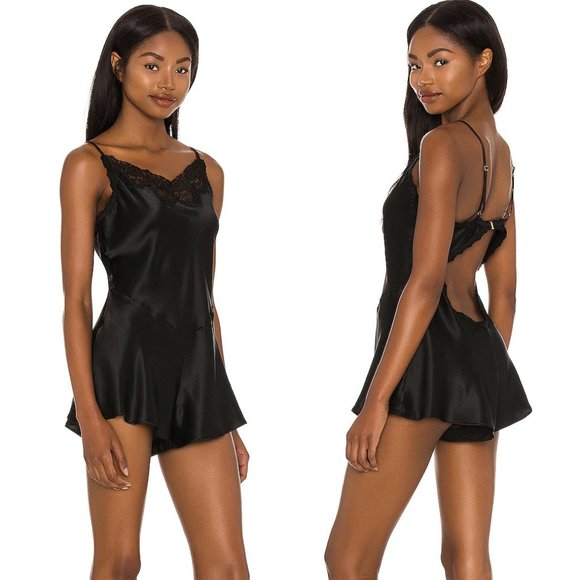 HANKY PANKY X Monique Lhuillier Jolie Silk Romper Sz L